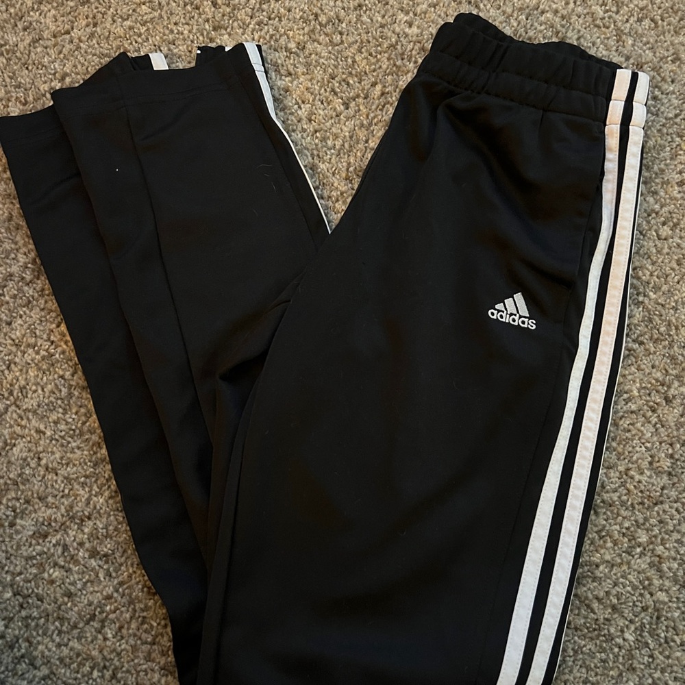 Adidas Women’s Black Track Pants with zipper ankles